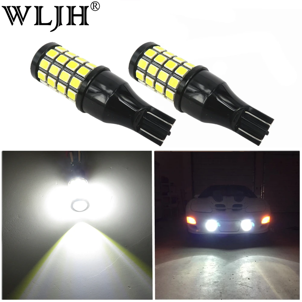WLJH 2x яркий белый 6500K 1000lm автомобильные лампы T15 W16W светодиодный светильник