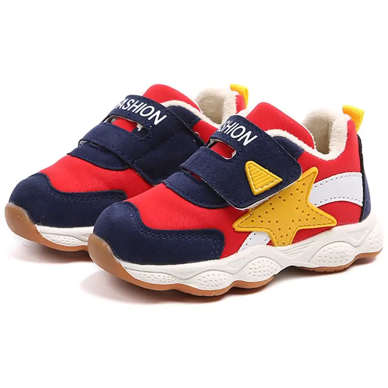 2019 Spring Autumn Cotton Boys Girls Casual Shoes PU Leather Thicken Children Snow Boots Waterproof Kids Sneakers With Fur | Детская