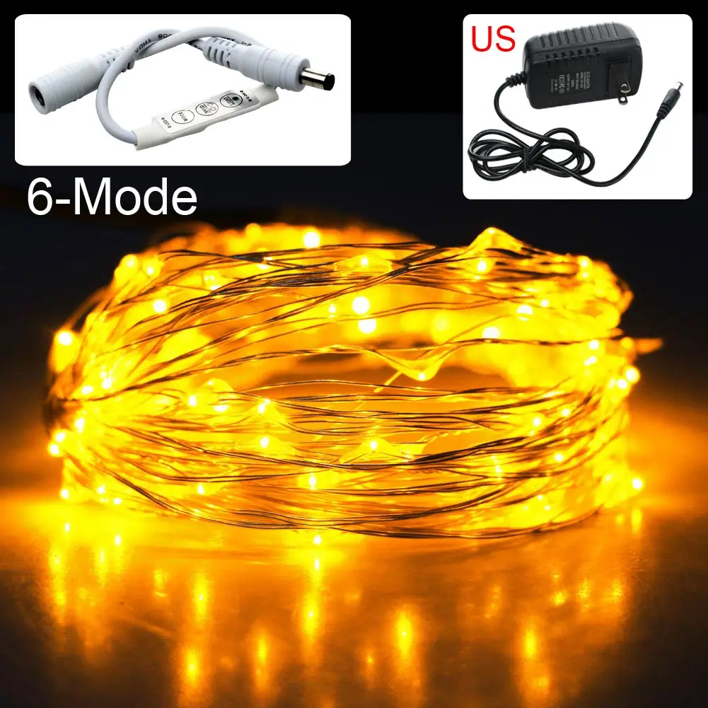 New 10M LED String lights with Dimming Controller Waterproof Holiday lighting For Fairy Christmas Tree Wedding Party Decoration