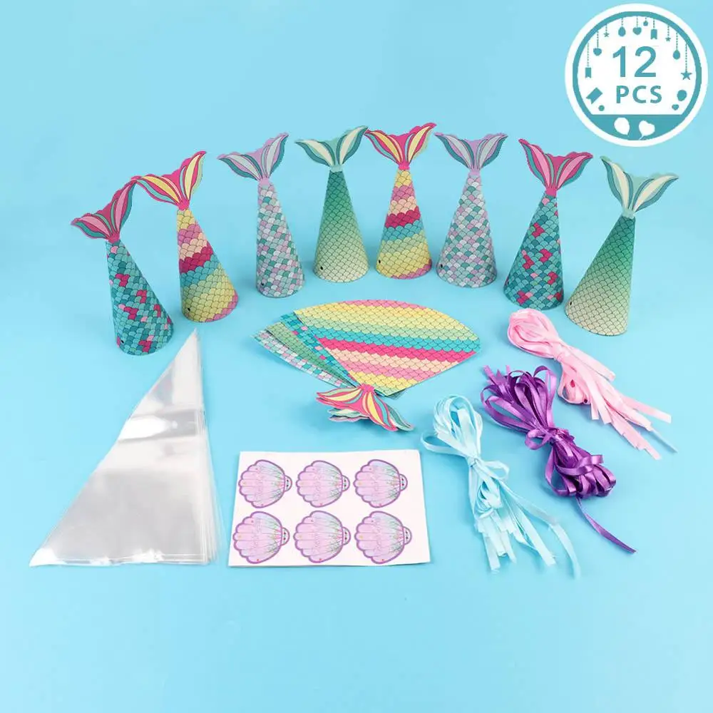 Mermaid Candy Bag Наш теплый подарок на день рождения ребенка, Подарочная коробка для конфет, коробка для шоколада, коробка для конфет, подарок для гостей вечерние коробки, Свадебный декор - Цвет: Mermaid Candy Bag