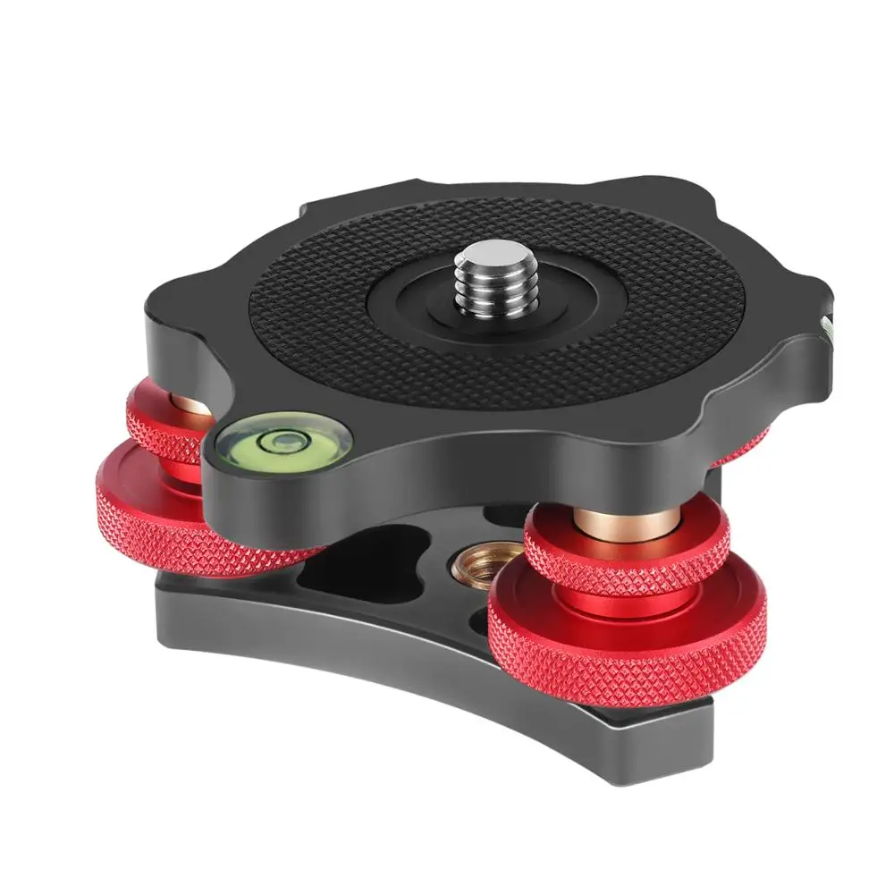 

Neewer Photography Tripod Leveler Tri-Wheel Leveling Base with Bubble Level and 3/8 inch Screw, 3 Dials with Precision Adjust