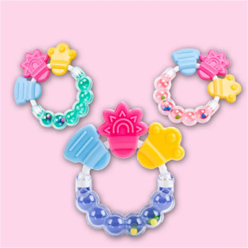 Детские Прорезыватели для зубов силикагель Колокольчик ребенка погремушка