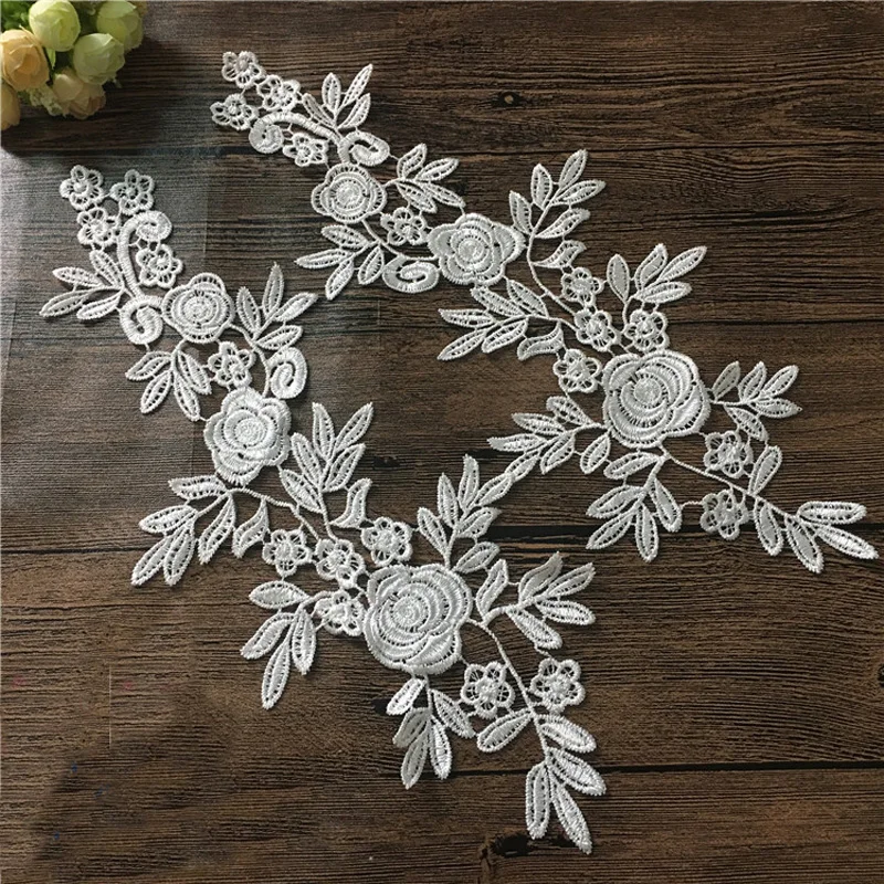 1 пара жаккардовая лента с цветочной вышивкой 34 х14 см|sewing trim|lace fabric sewinglace applique |