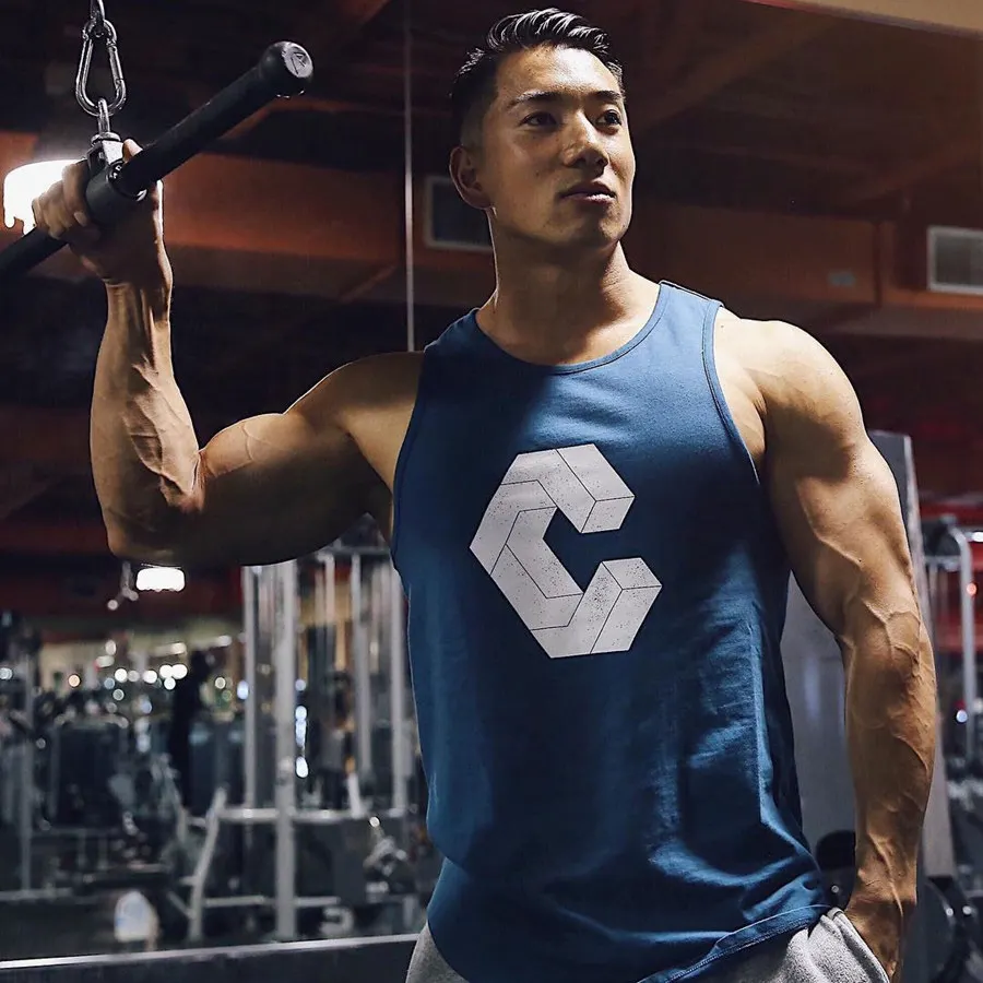 Мужская майка для бодибилдинга тренажерных залов хлопковая рубашка без рукавов