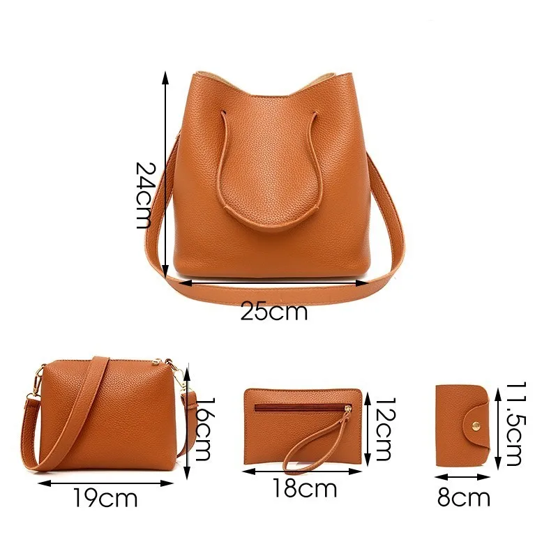 4 шт./компл. Для женщин композитные Сумки из натуральной кожи качественные