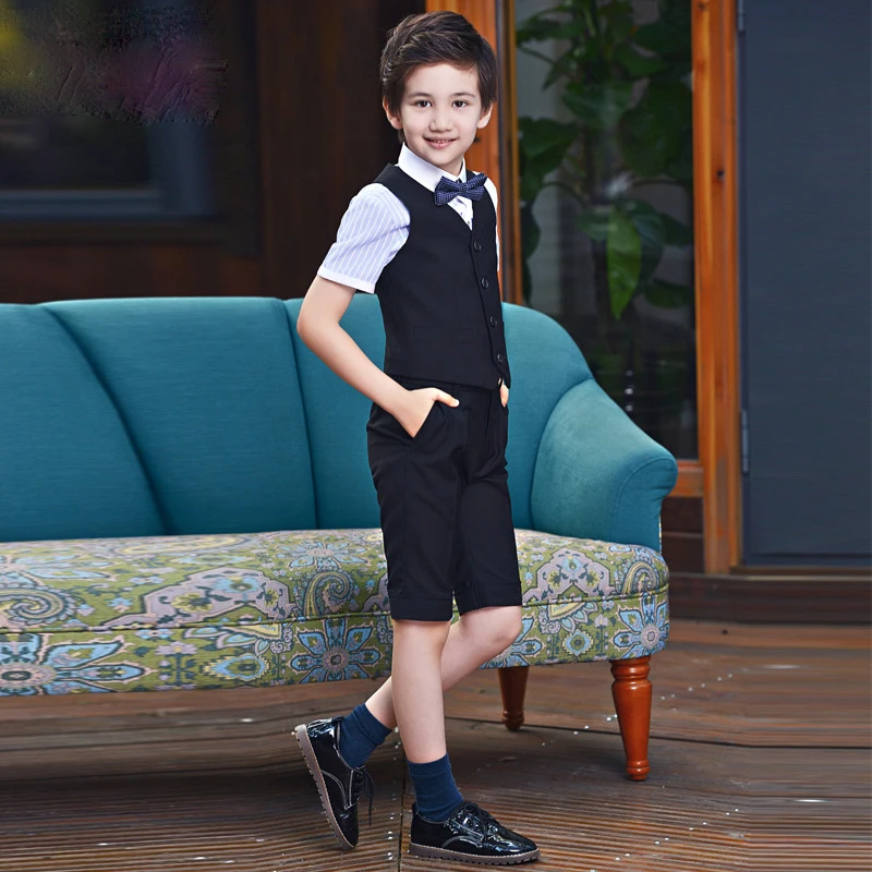 Летние выпускные костюмы для мальчиков свадьбы наряд блейзер детская одежда