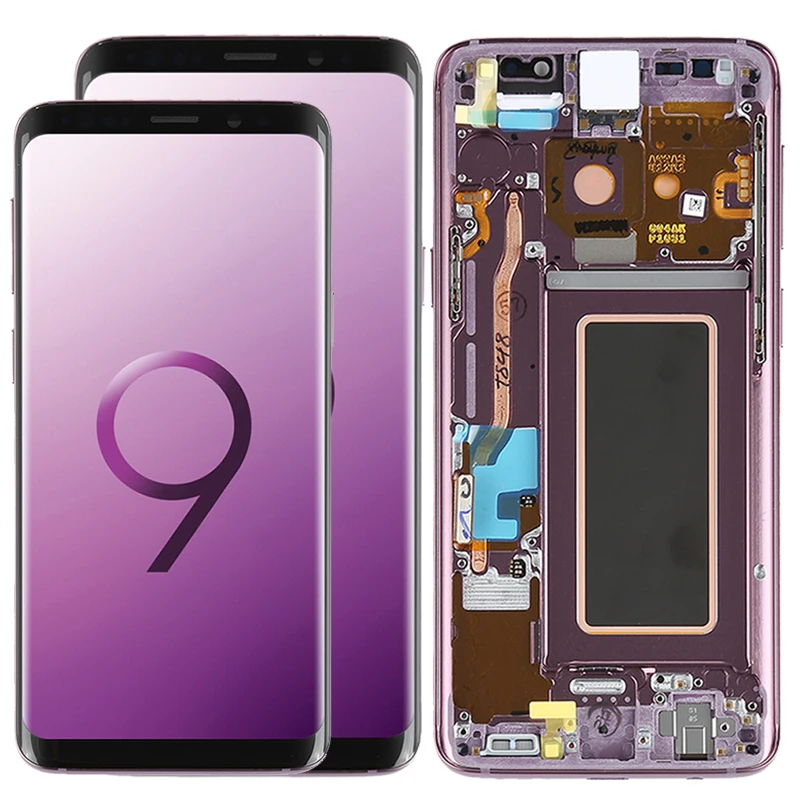 Оригинальный S9 Plus ЖК дисплей с рамкой для samsung Galaxy G960 G965 Amoled Замена сенсорного
