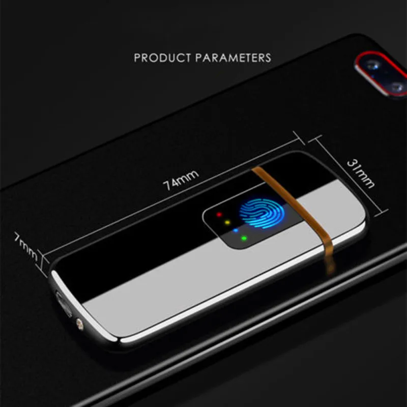 Вольфрамовая турбо USB Зажигалка сенсорный переключатель для сигарет электронная