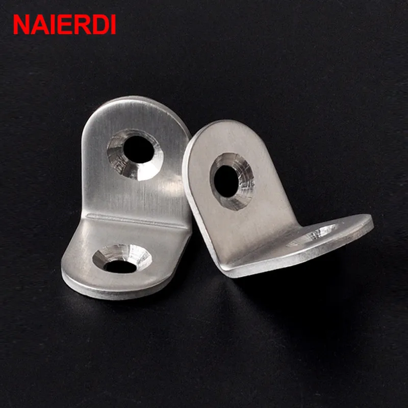 NAIERDI 2 шт. 20x20x16 мм практичные Угловые скобы из нержавеющей стали для крепления под