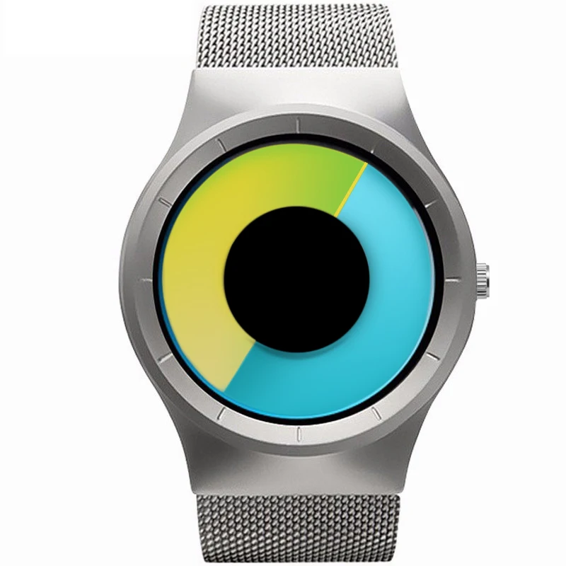 Мода TORBOLLO Кварцевые часы мужчин Серебро Желтый Япония кварцевые из нержавеющей