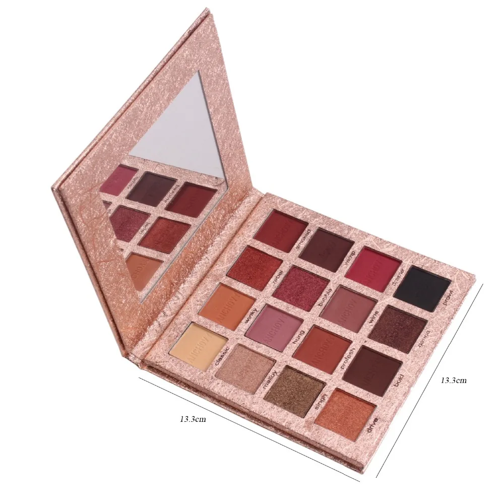 16 цветов мерцающие блестящие металлические тени для век матовые Косметика