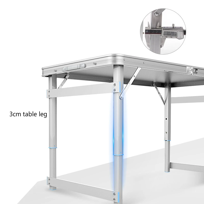 Усиленный складной стол для улицы бытовой простой обеденный металлический