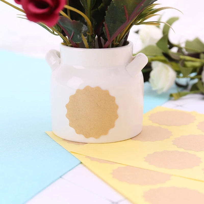 Новые 120 шт Пустые Цветочные крафт упаковочные уплотнения крафт-наклейка для