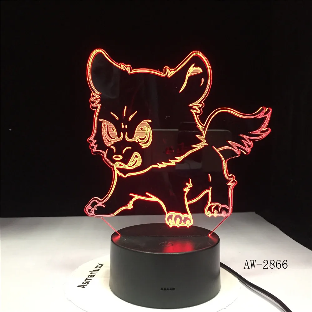 Настольная Usb-подсветка с изображением злого собаки ночные светильники домашний