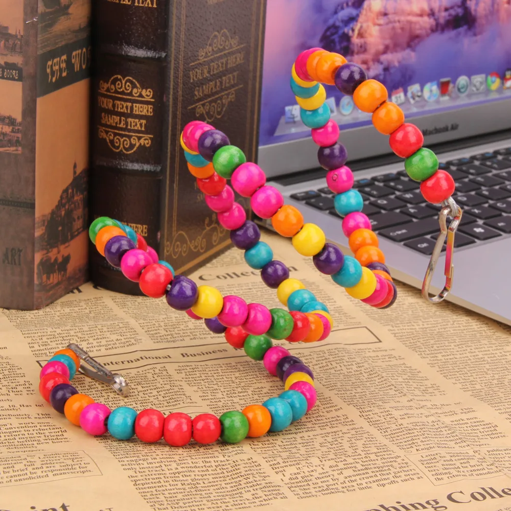 Деревянные игрушки для птиц 100 см качели бусины упражнений попугая хомяка