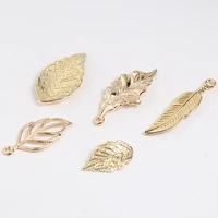 10pcs metal fligree leaf charms necklace pendants accessory for diy jewelry making alloy bracelets charms handmade findings