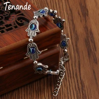 tenande 2 color vintage natural stone beads hamsa hand evil eye bracelets bangles for women jewelry bohemian maxi bijoux