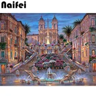 Алмазная вышивка, квадратная, лестница, Рим, пейзаж, алмазная живопись, вышивка крестиком, 5d Алмазная мозаика, украшение, рождественский подарок