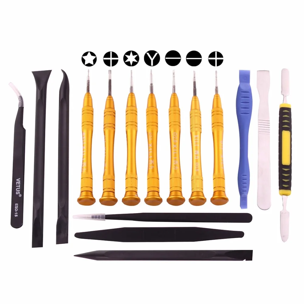 

SW-1090-7 16 in 1 Professional Multi-purpose Repair Tool Set with Carrying Bag for iPhone, Samsung, Xiaomi and More Phones