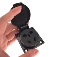 black auuseu industry safety outlet 10a 250v ip44 nf certification austrian waterproof power cover connector socket