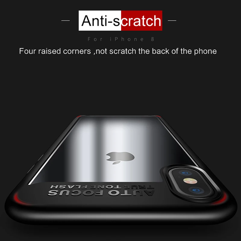 Чехол для iPhone X полная защита USAMS ТПУ и акриловая прозрачная задняя крышка чехлы