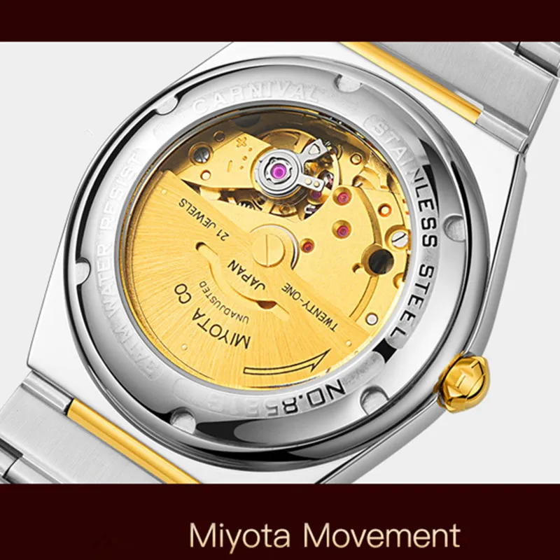 Карнавальные Роскошные брендовые механические часы Miyota мужские полностью