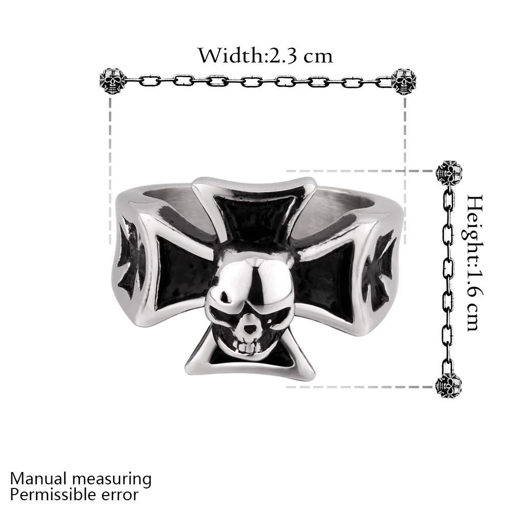 Прямая поставка большое панк байкерское кольцо с черепом для мужчин из