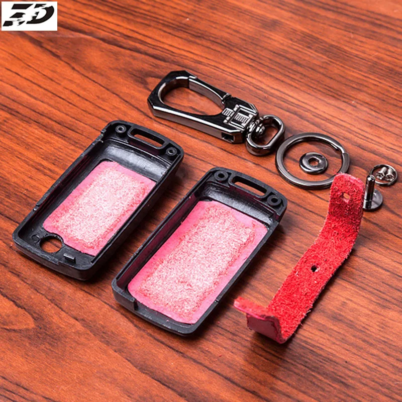 

Carbon Fiber Genuine Leather Car Key Case For Peugeot 207 307 308 407 408 For Citroen C3 C4 C4L C5 C6 Protector Cover