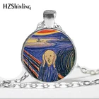 Женский кулон с криком Эдвард мунч искусство дер шрей дер натуральное ожерелье Круглое стекло ювелирные изделия подарок на день рождения для детей HZ1