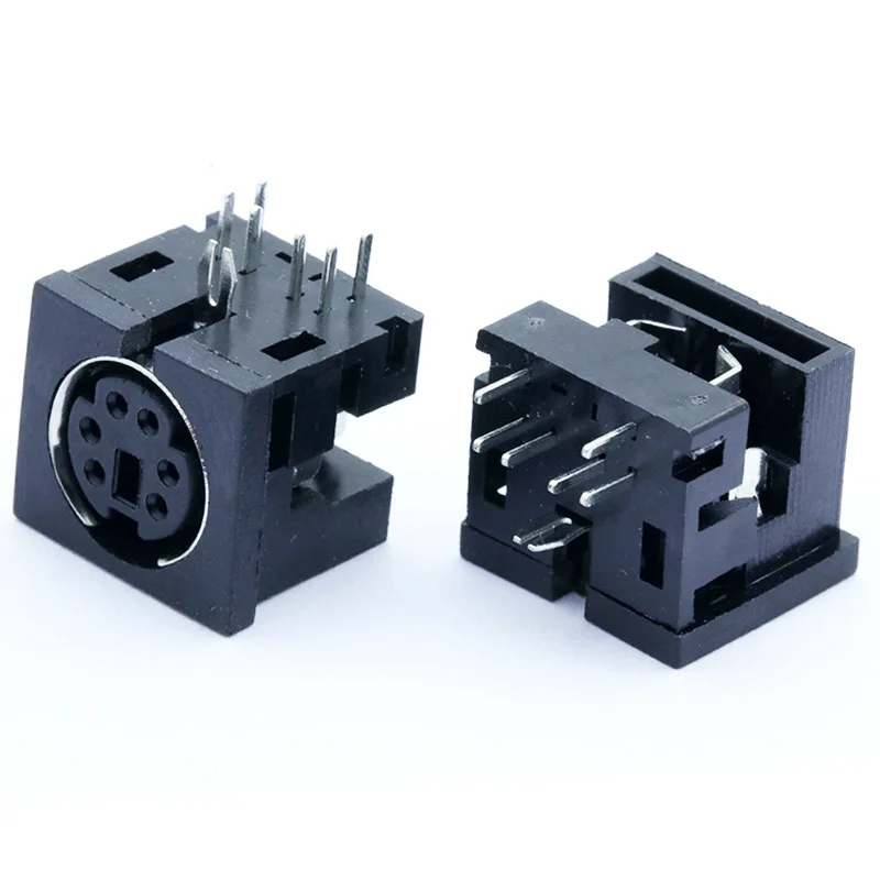 

100pcs/lot 6 Pin Mini DIN Female Jack Right Angle / 90 Degree PCB Panel Mount 6 Pin DIN Mini Jack Socket Chassis Terminals