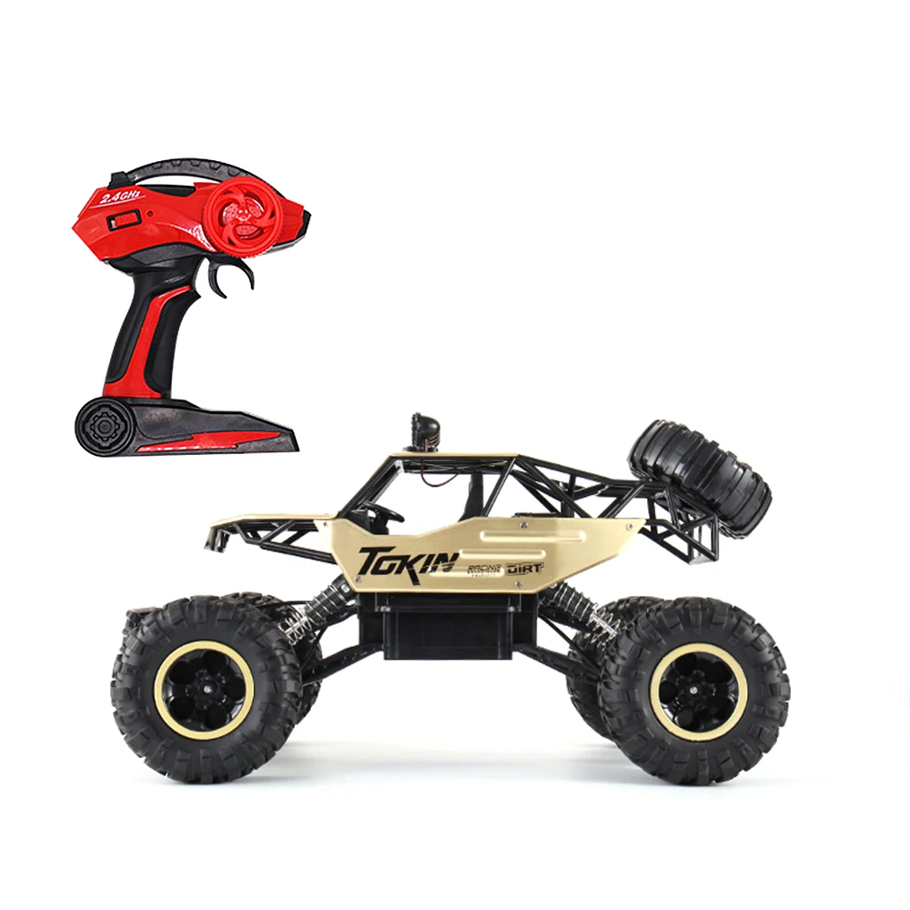 RC автомобиль 1/12 4WD рок сканеры двойные двигатели для вождения автомобиля Bigfoot автомобиль дистанционного управления модель автомобиля игрушки для детей мальчиков - Цвет: Золотой