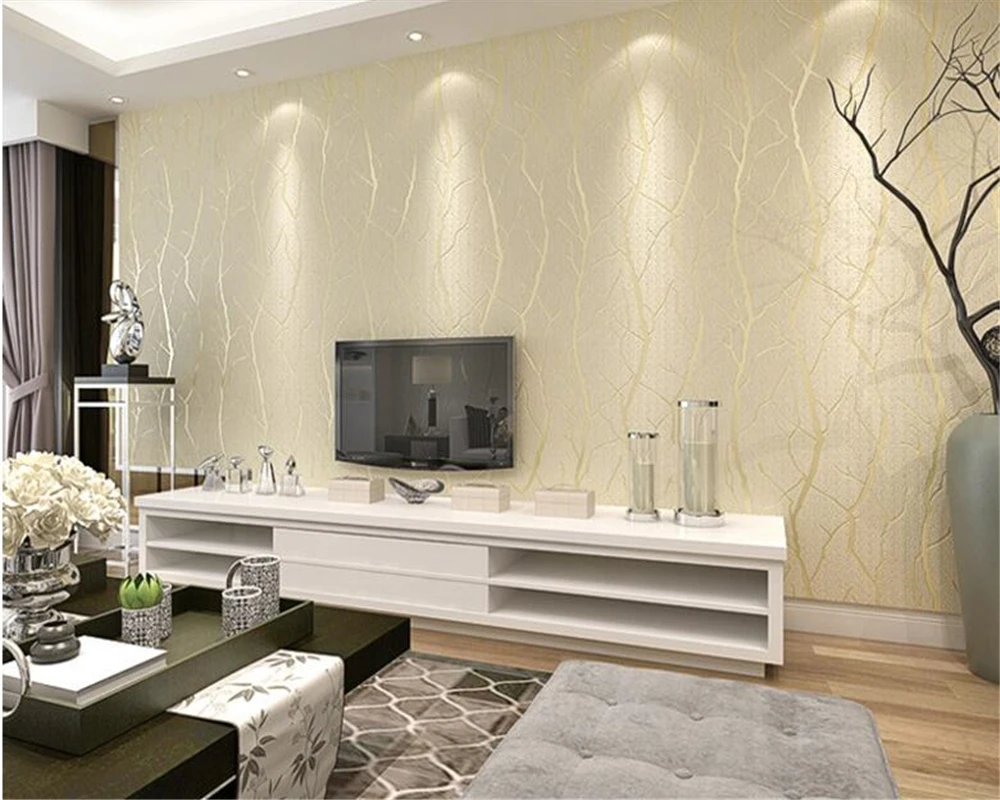 Обои для гостиной из нетканого материала современный минималистичный телевизор