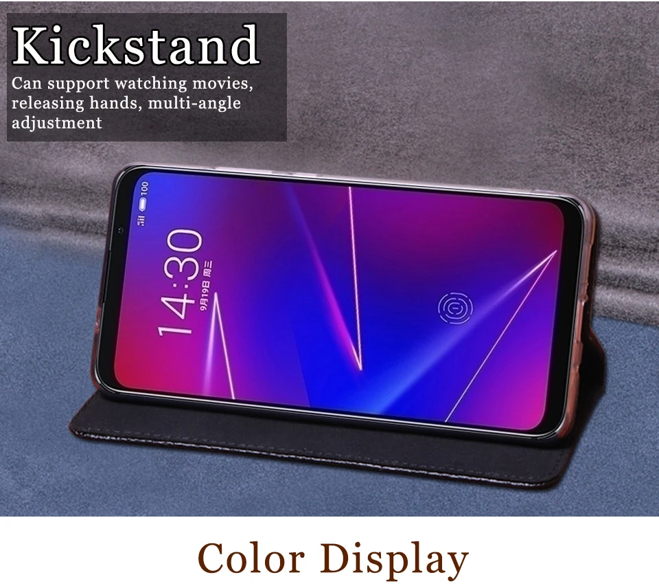 Роскошный кожаный флип чехол RYKKZ для Meizu 16 X подставка мобильного телефона 16X 16th Plus