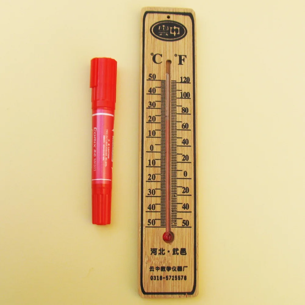 Физический комнатный термометр бамбуковые настенные монтажные Термометры
