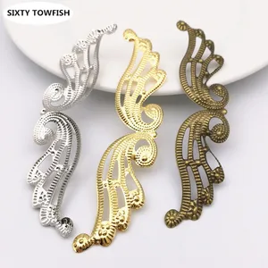 10 шт.лот 100 мм x 21 мм золотой цветантичная бронзабелые K металлические филигранные цветы ломтик Подвески Базовая комплектация ювелирные изделия DIY компоненты