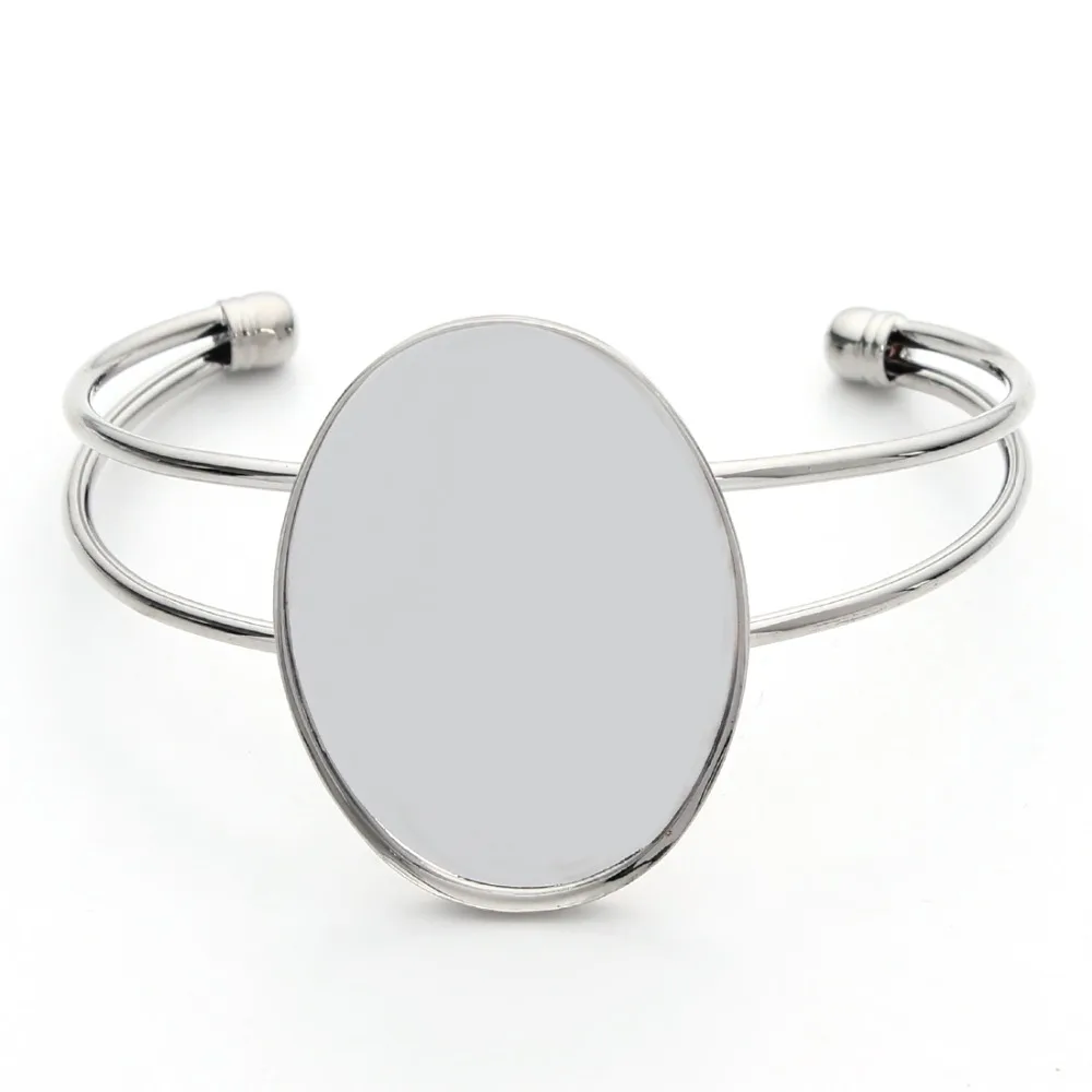Регулируемый винтажный браслет с кабошоном 40x30 мм|bezel blank|cabochon basebangle blanks |