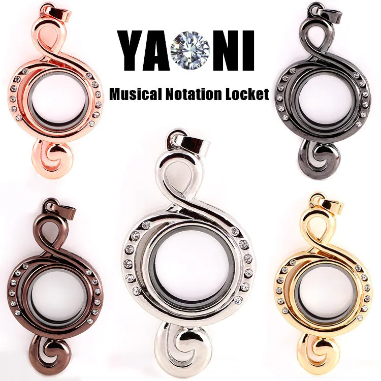 10 шт. Стразы плавающий медальон в форме музыкальной ноты запоминающий живой