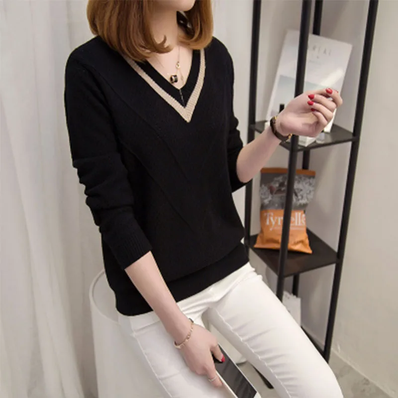 2019 Solid color Spring autumn Women knitted sweaters Long sleeve Casual loose large size hollow cc16 | Женская одежда