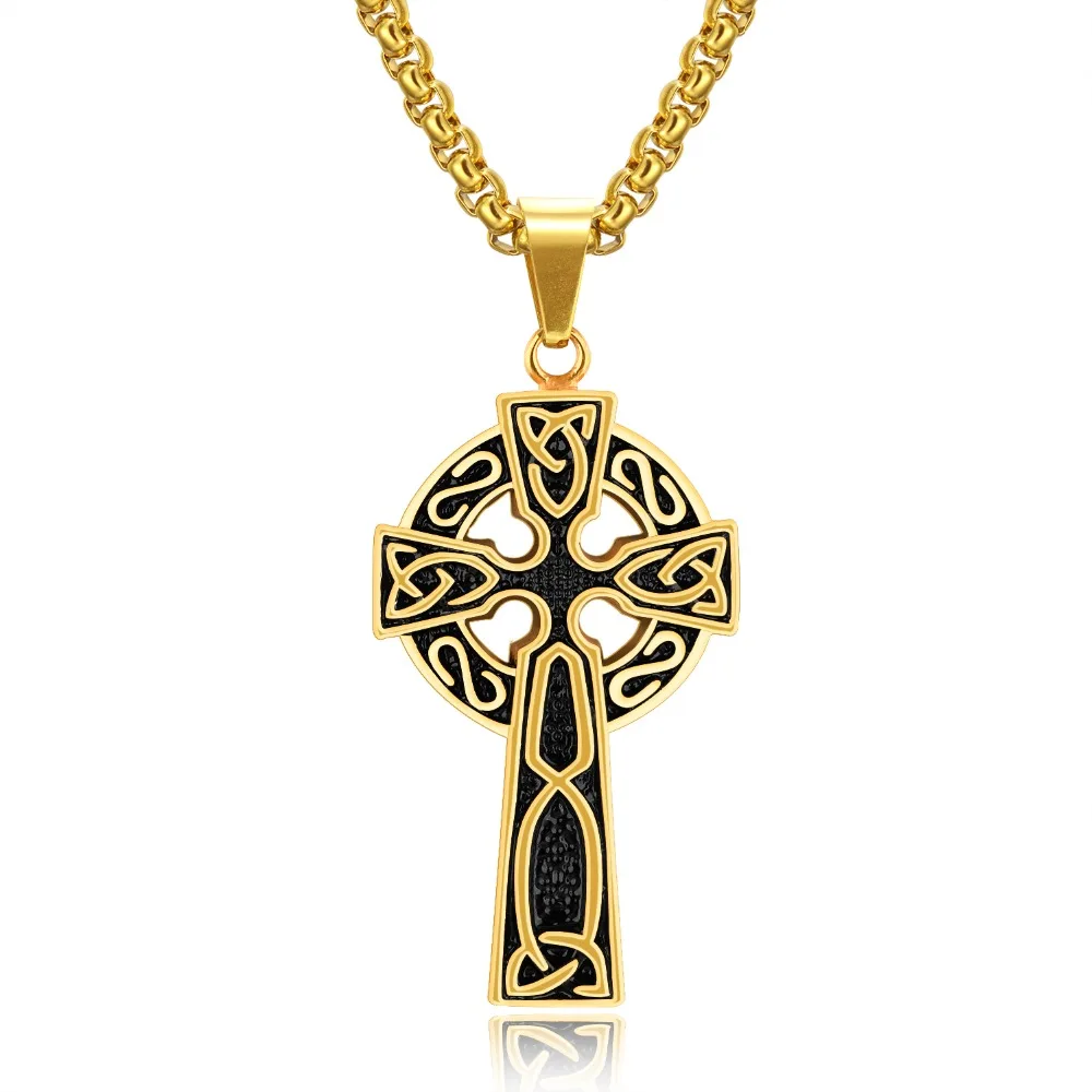 Religious Jesus Cross Design Pendant Necklaces For Man Vintage Stainless Steel Jewelry Men Gift Accessory 2 Colors GX1224 | Украшения и