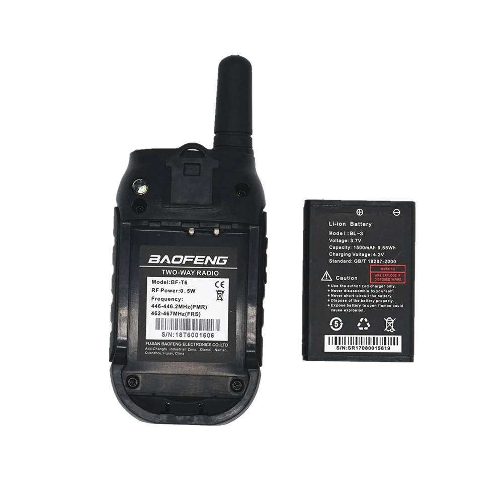 Мини иди и болтай Walkie Talkie Baofeng T6 FRS PMR приемо передающая радиоустановка BF для