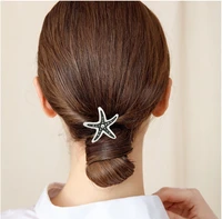 2pcs classic elastic ponytail holders hair ties rope for women girls hair accessory big flower rhinestone acetate for tiara