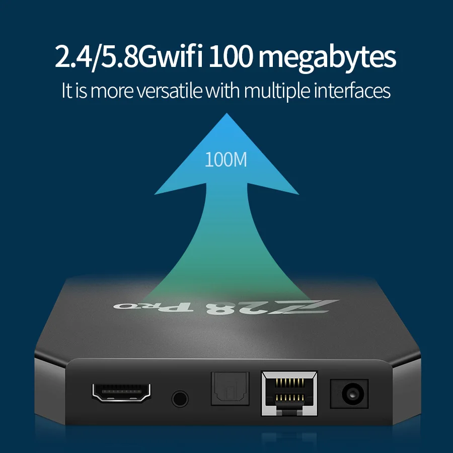 ТВ приставка Z28 PRO RK3328 4 Гб ОЗУ 32 ПЗУ 4K HD медиаплеер Wi Fi 100 м LAN USB 3 0