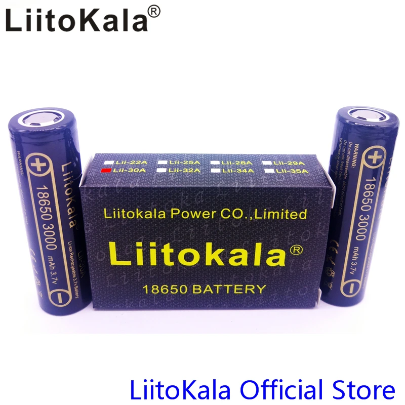 HK LiitoKala Original Lii-30A 3.6V 18650 3000 mAh battery discharge 20A dedicated electronic cigarette Power | Электроника