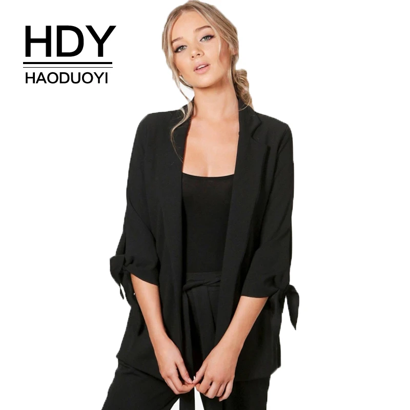 Женские деловые пальто HDY Haoduoyi элегантные пиджаки на шнурках с рукавом три