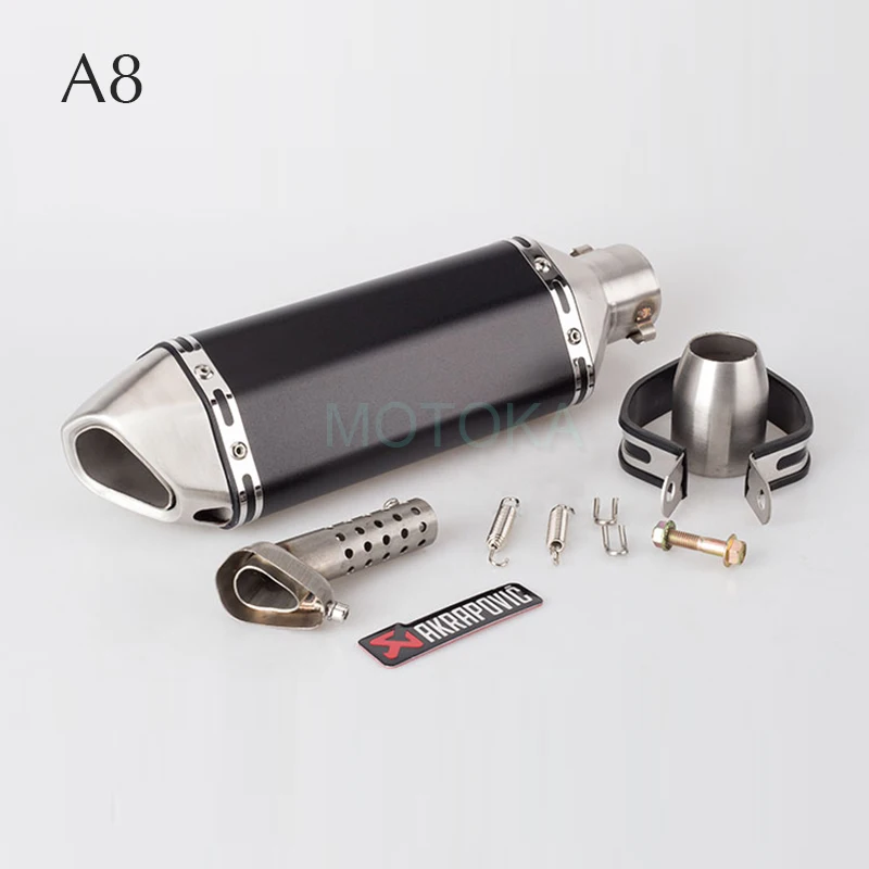 Left/Right Universal Motorcycle Akrapovic Exhaust Pipe Scooter Dirt Pit Bike Motocross KTM 51mm Escape Stainless Steel Slip-on - Цвет: 51mm Exhaust A8