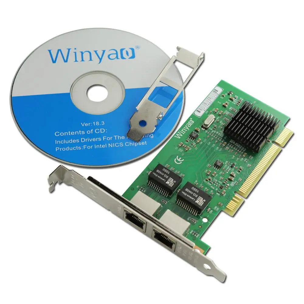 Winyao WY546T2 PCI двухпортовый гигабитный Ethernet сетевой адаптер карта PRO/1000 Мбит/с PWLA8492MT