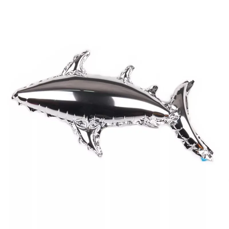 silver shark 10 шт. Мини Осьминог клоун пятно рыба раки фольгированные шары морской океан море животные водные детский душ День Рождения Декор - Цвет: silver shark
