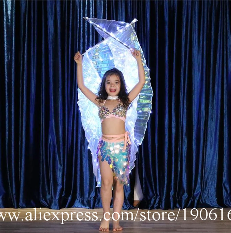 Белая светодиодная лампа с крыльями для детей светящаяся накидка танца живота