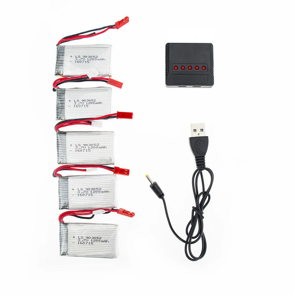 5 шт. 3 7 в 1200 мАч Lipo батарея с зарядным устройством для Syma X5SW X5SC 1 RC Quad Drone|3.7v 1200mah lipo
