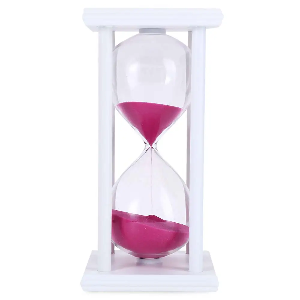 Red sand White 60 минут 8,06 дюймов красочные Песочные часы Таймер-часы с деревянной рамкой креативный подарок современные украшения для дома - Цвет: Red sand White